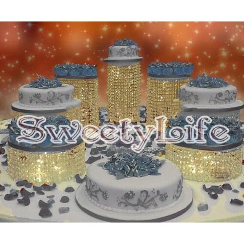 Wedding Crystal Round Acrylic Cake Stand Party Cake Display-7PCS/LOT