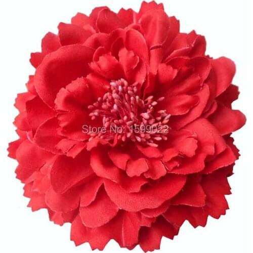 3pcs/lot Artificial Fabric Peony Flower Hairgrips Hairwear Red Hawaii Party Head Accessories Brooch pin Women Bohemian Headdress