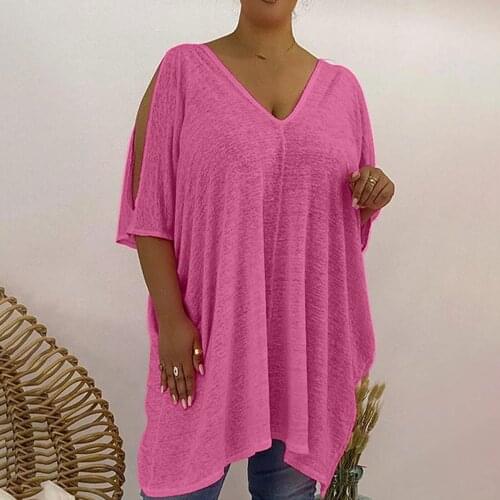 Short Sleeve Women Blouse Plus Size Solid Shirt Casual V Neck Retro Thin Female Tunic Cotton Linen Womens Tops And Blouses