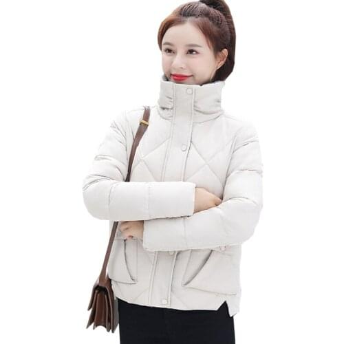 Women Short Parka Overcoat Fashion Slim Warm Down Padded Jackets Lady Outerwear New Winter Light Thin Down Cotton Jacket Female