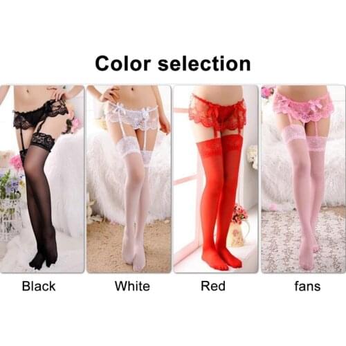 1 Set Sexy Suspenders Stockings for Women Sexy Lace Garter Belt Soft Top Thigh High Stockings Erotic Bodysuit Pantyhose Games