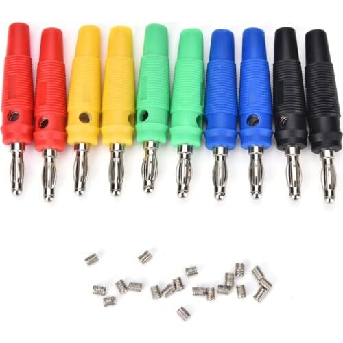 10 Pcs 4MM Banana Plug Audio Speaker Connectors Amplifier Speaker Binding Post 4mm Banana Jack Plug For Cable Terminals