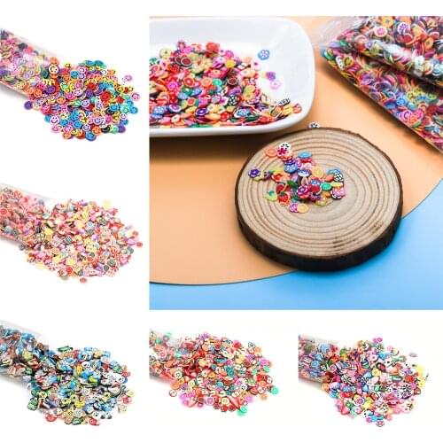 1000pcs/bag Clay Resin Filling Fruit Leaf Flowers Pattern Colorful Mixed Filler For DIY Epoxy Resin Jewelry Nail Art Decoration