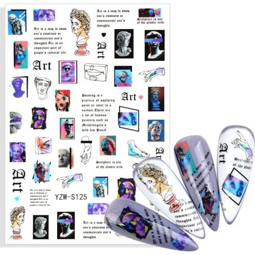 3D Statue Back Glue Nail Art Stickers Decals Sliders Nail Ornament DIY Decoration Accessories