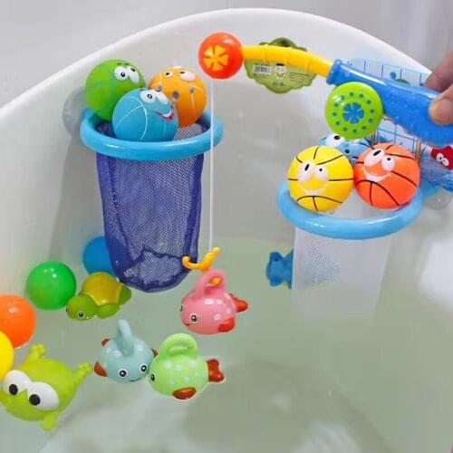 4Pcs Baby Shower Games Fishing Bath Toy Learning Floating Squirts Bathtub Bathroom Pool Water Toys for Kids Toddler Boys Girls