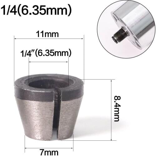 6mm And 1/4\\\\\\\" 8mm Router Bit 3 * Router Bit Collet(6mm+6.35mm+8mm) 6mm/6.35mm(1/4\\\\\\\")/8mm 5*Mounting Nut Adapter