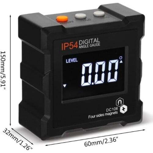 896B Digital Level Box Protractor Angle Finder Level Gauge Bevel Gauge Inclinometer with Magnetic Based Backlight Waterproof