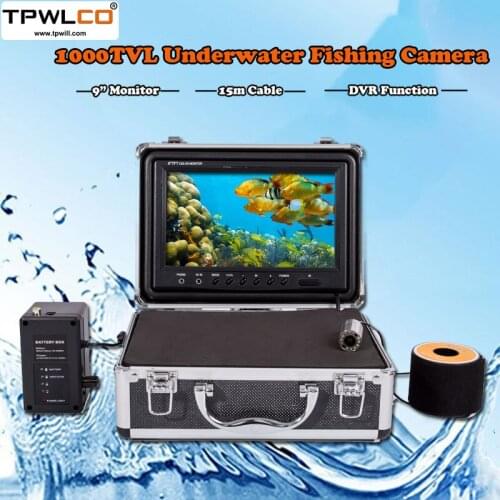 9inch Video Monitor Visual Fish Finder Underwater Camera Support DVR 15m Cable Waterproof Fish Shape Boat Ice Fishing Camera