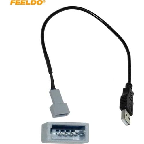 FEELDO Car Audio Radio 2.0 USB to 4Pin Socket Cable for Kia KX5 Sorento Sonata Extension Connector Adapter #HQ6849