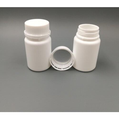 Free shipping 100pcs/lot 50ml 50cc HDPE plastic empty refillable medical pill bottle with Tamper Proof Cap