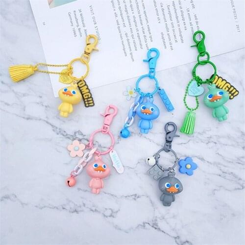 Cartoon Simulation Animal Car Key Ring Keychains Cute Duck Dinosaur Rabbit Doll Key Chain Pendant Charm Handbag Jewelry