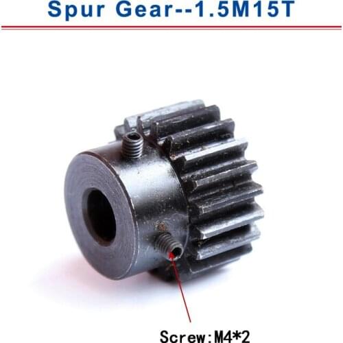 1 Piece 1.5M15T Spur Gear Bore 5/6/6.35/8/10/12 mm pinion gear Low Carbon Steel Material High Quality gear wheel for motor