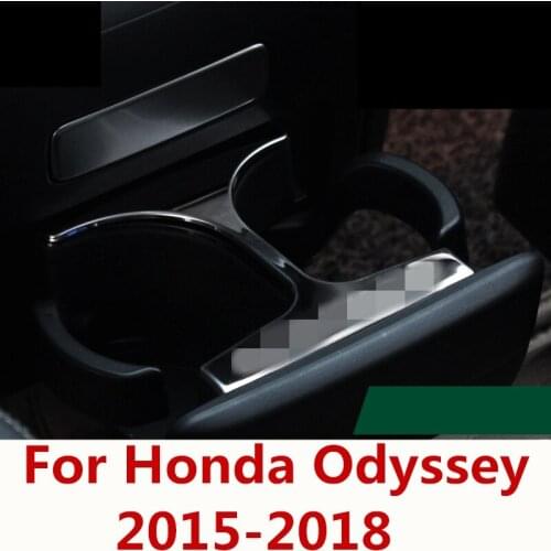 For Honda Odyssey 2015-2018 Cup Holder Trim Cover Bezel Insert Frame Stainless Steel Interior decoration Auto Accessories