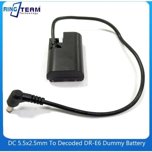 For Canon Camera EOS 5D Mark II III IV 5D2 5D3 5D4 6D 6D2 7D 7D2 70D 60D 60Da 80D DC5.5x2.5mm to Decoded ACK-E6 DR-E6 DC Coupler