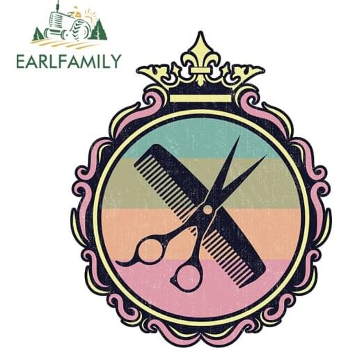 EARLFAMILY 13cm x 10.7cm for Barber Shop RV Car Refrigerators Stickers Vinyl Car Wrap Decal Camper Surfboard Motorcycle Decor