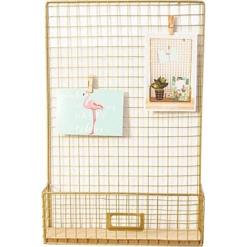 Photo Display Office Memo Board DIY Multifunctional Hanging Iron Grid Living Room Home Storage Shelf Bedroom Wall Decor Mesh
