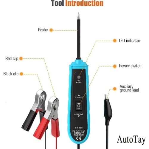 JDIAG Car Circuit Tester Power Probe Automotive Diagnostic Tool 12V 24V Electrical Current Voltage Integrated Power Scanner