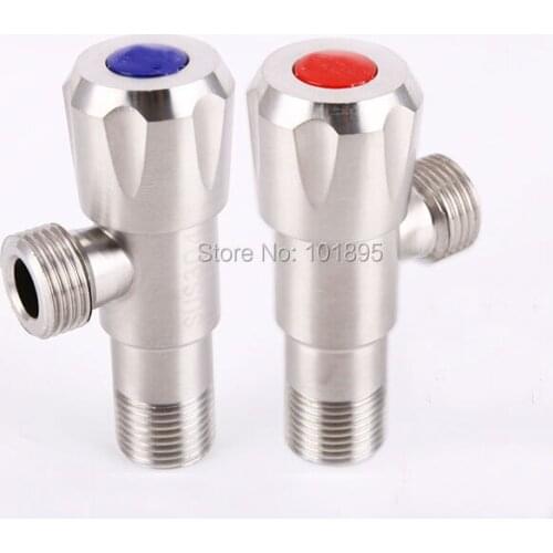 Wall Mounted M1/2"-M1/2" Stainless Steel Angle Valve 4PCS in Lot L16779