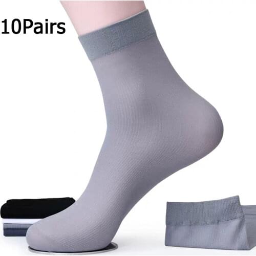 10Pairs Bamboo Fiber Socks Men Casual Business Anti-Bacterial Breatheable Mens Middle Socks High Quality Sock
