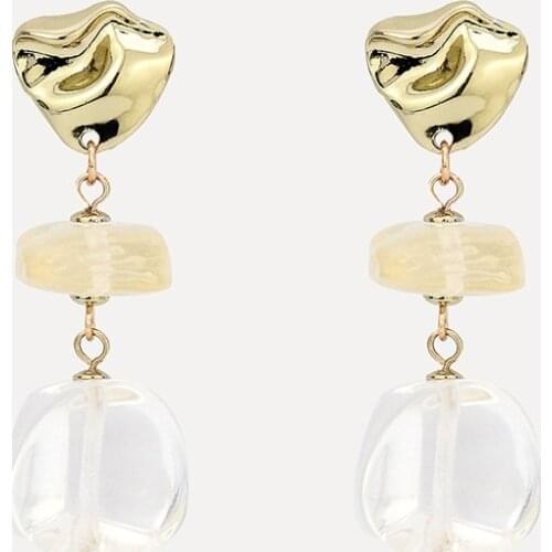 2020 New Ladies Earrings Fashion Simple Earrings Pendant Acrylic Metal Earrings Womens Party Dating Jewelry