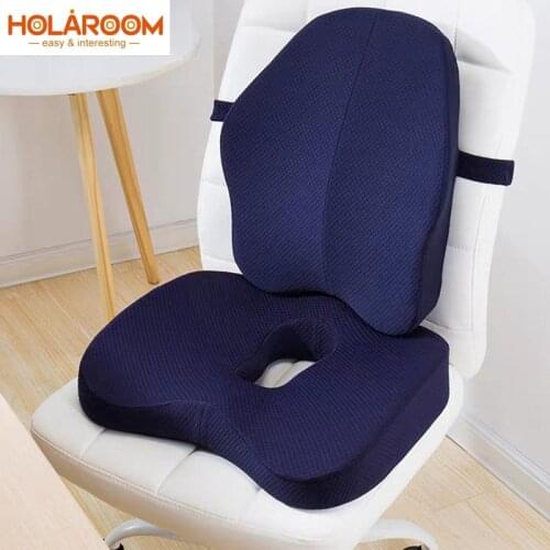 Memory Foam Seat Cushion Orthopedic Pillow Coccyx Office Chair Cushion Support Back Waist Cushion Car Seat Hip massage Pad Sets