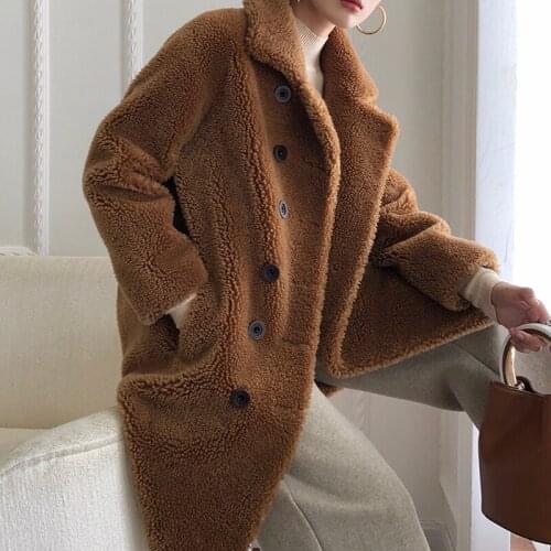 Winter Sheep Korean Shearing Fashion Real Lamb Fur Coat for Women Clothes 2020 ZR-CHANG22 YY205