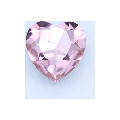 Various Size Pink Color Heart Shape Hand Craft Pointback Rhinestones Glass DIY Crystal Rhinestone Garment Dress Decoration Bead
