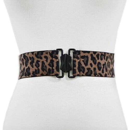 Belts for Women New Simple Elastic Waist Seal Leopard Print Decorative Waist Wide Fashion Ladies Belt Black Leopard Print 5cm