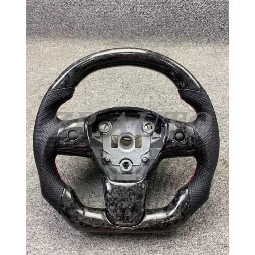 Customized Forged /Carbon Fiber with Perforated Leather /Alcanrata For Tesla model3 Y 2017 2018 2019 2020 2021 Steering Wheel