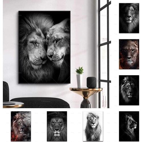 Nordic HD Print Wild Lion Face Animal Poster Wall Art Canvas Painting Modular Pictures For Living Room Modern Home Decor Posters