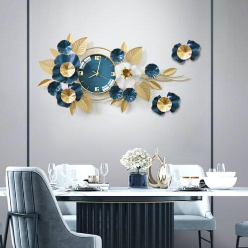 Creative Plant Flower 3D wall clock modern decor wall digital clock Living room decoration wall clock modern design home decor