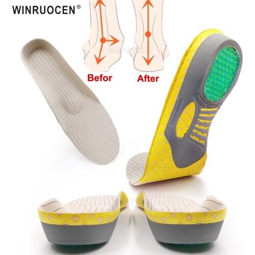 WINRUOCEN PVC Flat Foot Health Orthotic Insole for plantar fasciitis Feet Man Women Care Sport Running Insoles insert padded