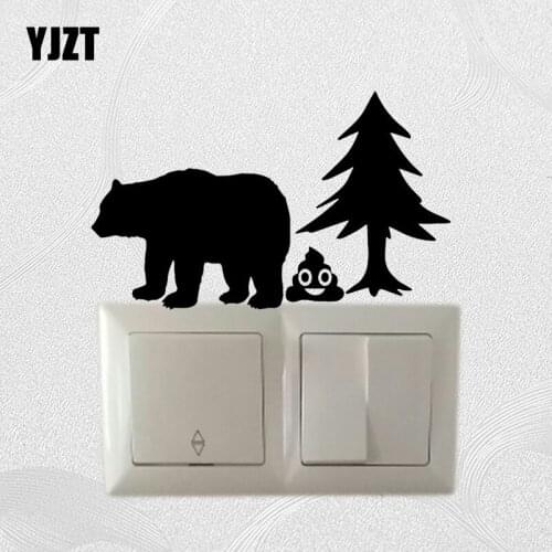 YJZT Lovely Bear Vinyl Decal Wall Switch Sticker Home Room Decor Funny Creative Cartoon S19-0179