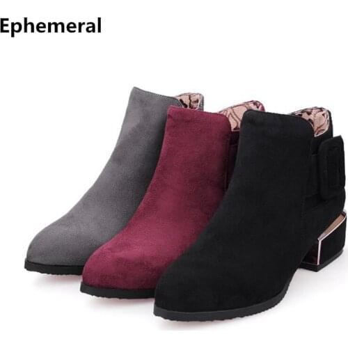 Lady Big Size(4 To 12) Mixed Colors Lace-up Soft Leather Winter Autumn Velvet Ankle Flat Booty Snow Boots Women Shoes Red Black