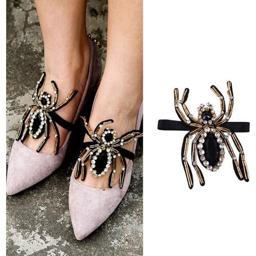 High Quality 1 Pair Rhinestone Spider Crystal for High Heels Shoes Manual DIY Shoe Decorations Wedding Party Shoes Accessories