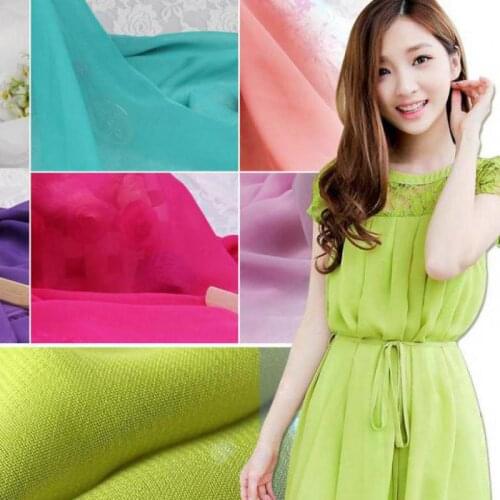 100*145cm Colorful Chiffon Fabric For Dress Skirts Clothes Wedding Decoration Cloth Sewing Curtain Material Meter Textile Tissu