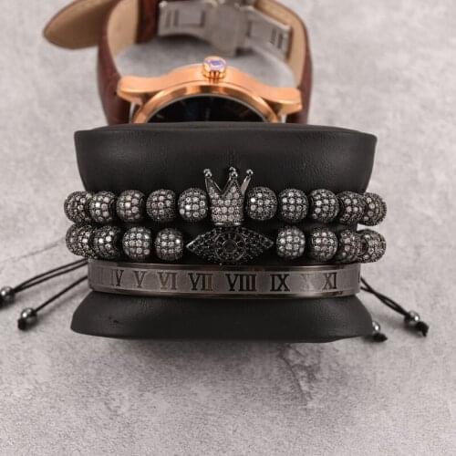 3pcs/set Braided Braiding Bracelet Pave CZ Zircon Bracelet Luxury Jewelry