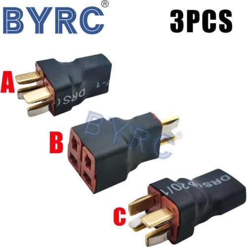 3 Pcs New T Plug Parallel Plug Adapter Converter Connector Cable Lipo Battery Harness Plug Wiring