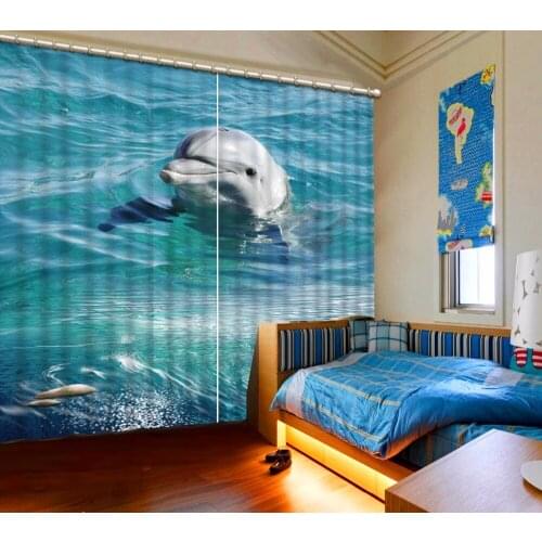 3d curtains dolphin curtains for living room luxurious vliegengordijn vitrage gordijnen voor de woonkamer