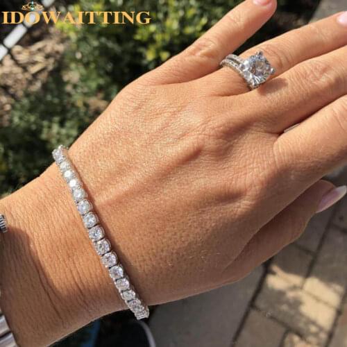 2021 Summer 17CM 19CM White Pink Iced Out Bling 5A 5MM CZ Tennis Chain Bracelet For Women Wedding Gift Pinky Fashion Jewelry