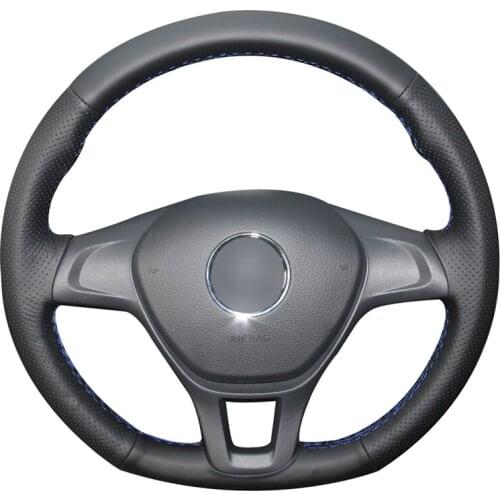 Hand-stitched PU Artificial Leather Steering Wheel Cover for Volkswagen VW Golf 7 Mk7 New Polo 2014 2015 2016 2017 Accessories