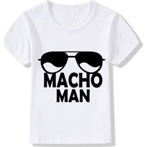 Children Macho Man Sunglasses Design Funny T shirt Kids Cool Clothes Baby Boys/Girls Summer Short Sleeve T-shirt,ooo5034
