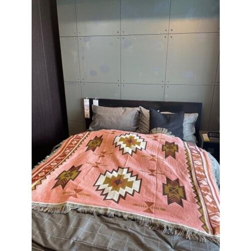 Geometry Pink Sucre Knitted Throw Blanket Sofa Decorative Slipcover Plane Travel Plaid Soft Bedspread Blankets Cotton Carpet