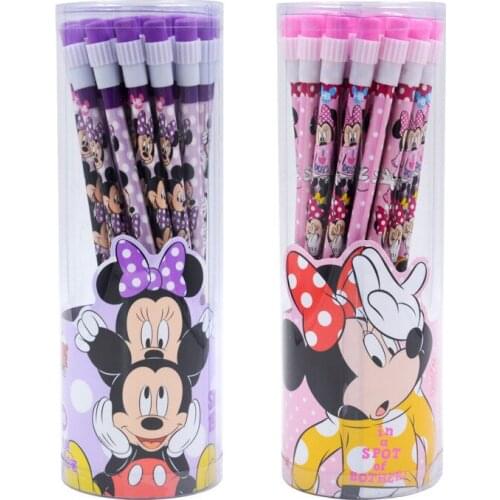 Disney cartoon exquisite HB pencil 24 pencils for writing and painting big-end pencils student prize school supplies stationery