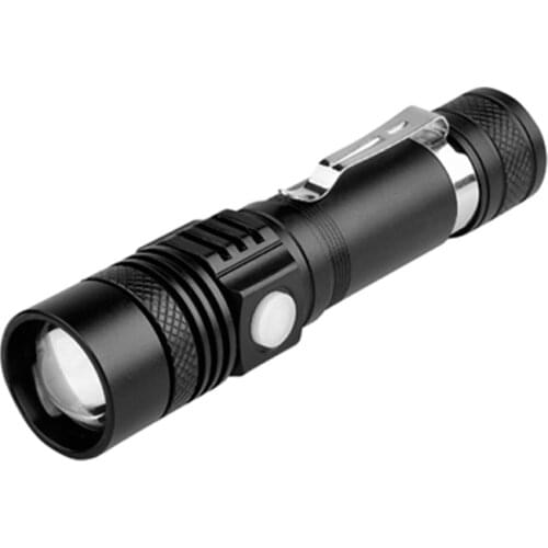 Jiguoor WT518 XM-L T6 1000Lumens 3Modes Black Zoomable LED Flash Light Portable Lighting Clicky Flashlights & Torches