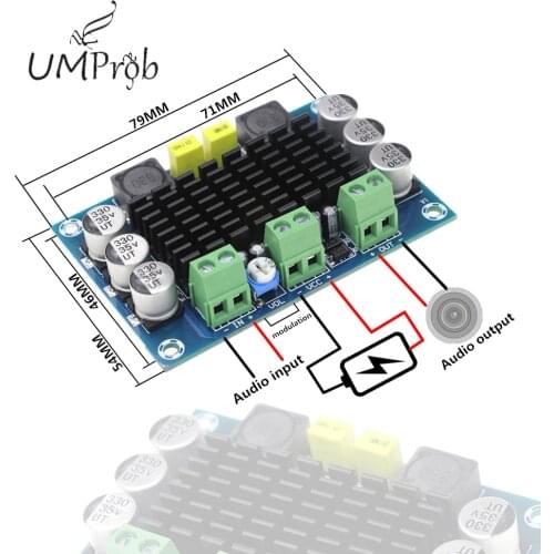 M542 DC 12-26V 100W TPA3116DA Mono Channel Digital Power 100dB Audio Amplifier for Diy Kit
