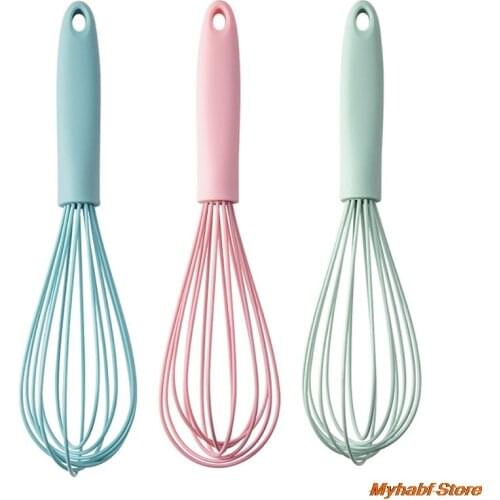 Multifunctional Egg Beater Mixer Rotary Manual Silicone + Plastic Egg Whisk Kitchen Baking Tool Handheld Egg Agitator Stirrer