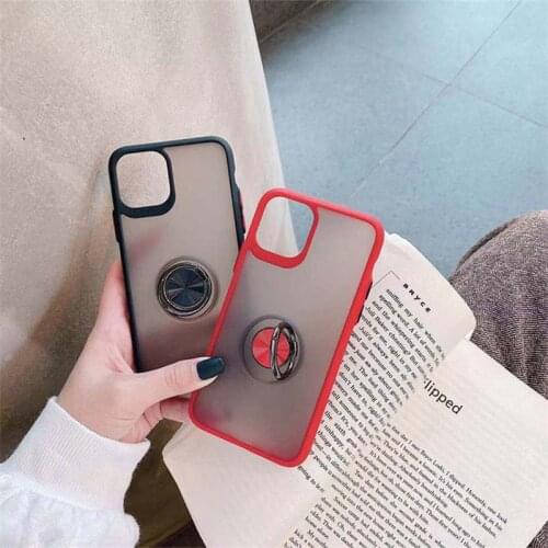 Mobile Phone Case Frosted Transparent Smartphone Cases With Stand Holder Anti-knock for iPhone 6 7 8 11 Plus XS Max XR