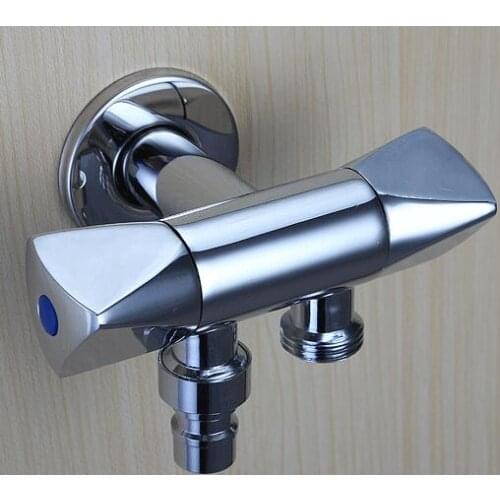 Fashion high quality chrome wall mounted total brass double use washing machine tap bibcock mixer out door tap free shipping