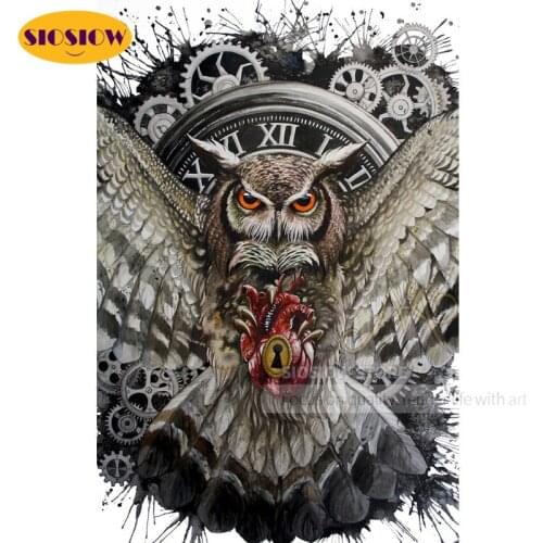 Cartoon Diy 5d Owl Crystal Diamond Mosaic Painting Owls Square Diamond Embroidery Cross Stitch Gifts For Men Cool Decor Bedroom